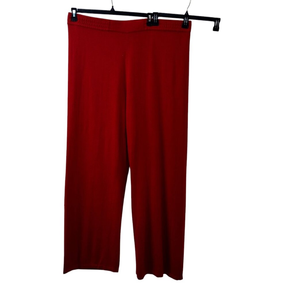 Iman: Pull On Wide Leg Knit Pants, Size 2XT, Dark Red